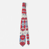 Patriottische Rood Blauw Wit Bloem (5) Stropdas (Voorkant)