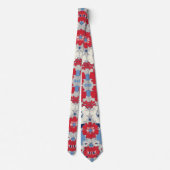 Patriottische Rood Blauw Wit Bloem (5) Stropdas (Achterkant)