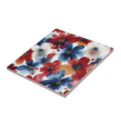 Patriottische Rood Blauw Wit Bloem (5) Tegeltje (Zijkant)