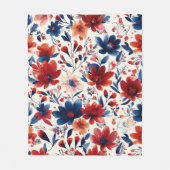 Patriottische Rood Blauw Wit Bloemstuk (10) Fleece Deken (Voorkant)