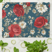 Patriottische Rood Blauw Wit Bloemstuk (11) Theedoek (Gevouwen)