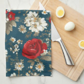 Patriottische Rood Blauw Wit Bloemstuk (11) Theedoek (Quarter Fold)