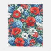 Patriottische Rood Blauw Wit Bloemstuk (1) Fleece Deken (Voorkant)