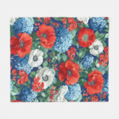 Patriottische Rood Blauw Wit Bloemstuk (1) Fleece Deken (Voorkant (Horizontaal))