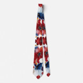 Patriottische Rood Blauw Wit Bloemstuk (4) Stropdas (Voorkant)