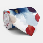 Patriottische Rood Blauw Wit Bloemstuk (4) Stropdas (Opgerold)