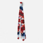 Patriottische Rood Blauw Wit Bloemstuk (4) Stropdas (Achterkant)