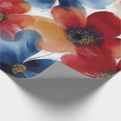 Patriottische Rood Blauw Wit Bloemstuk (5) Cadeaupapier (Hoek)