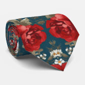 Patriottische Rood Blauw Wit Bloemstuk (6) Stropdas (Opgerold)