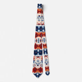 Patriottische Rood Blauw Wit Bloemstuk (7) Stropdas (Voorkant)