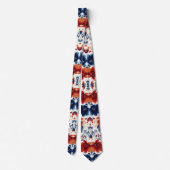 Patriottische Rood Blauw Wit Bloemstuk (7) Stropdas (Achterkant)