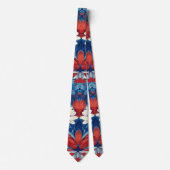 Patriottische Rood Blauw Wit Bloemstuk (8) Stropdas (Voorkant)