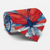 Patriottische Rood Blauw Wit Bloemstuk (8) Stropdas (Opgerold)