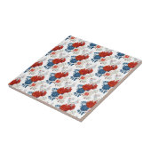 Patriottische Rood Blauw Witte Bloem (4) Tegeltje (Zijkant)
