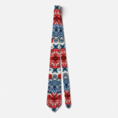 Patriottische Rood Blauw Witte Bloem (9) Stropdas (Voorkant)