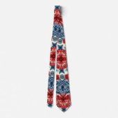 Patriottische Rood Blauw Witte Bloem (9) Stropdas (Achterkant)