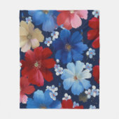 Patriottische Rood Blauw Witte Bloemstuk (9) Fleece Deken (Voorkant)