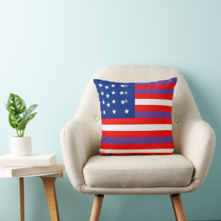 Patriottische rood-blauwe en witte strepen met ste kussen