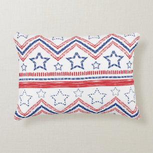 Patriottische rood blauwe stam, Amerikaanse symbol Accent Kussen