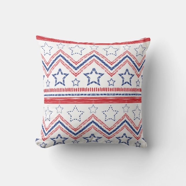 Patriottische rood blauwe stam, Amerikaanse symbol Kussen (Voorkant)