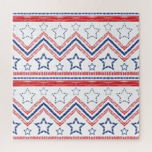 Patriottische rood blauwe stam, Amerikaanse symbol Legpuzzel