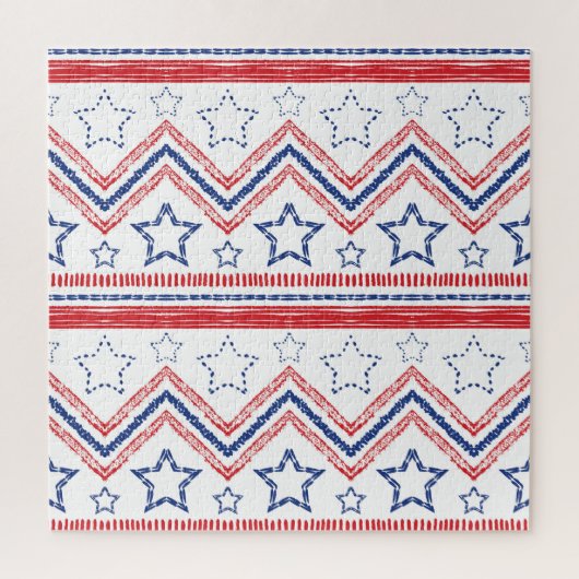 Patriottische rood blauwe stam, Amerikaanse symbol Legpuzzel (Verticaal)