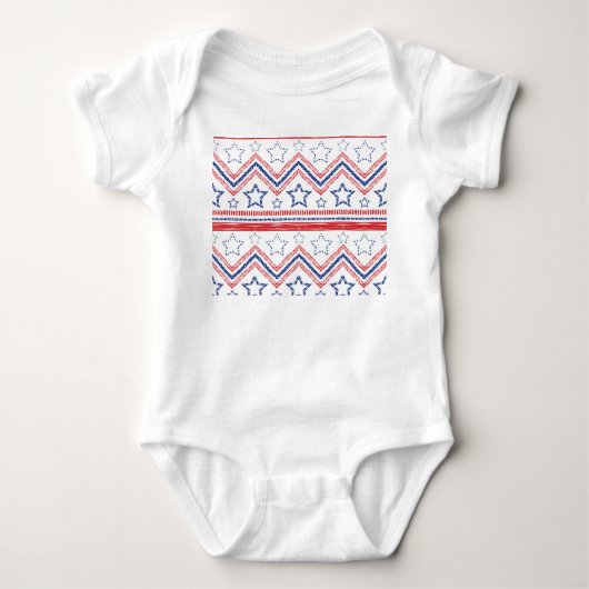 Patriottische rood blauwe stam, Amerikaanse symbol Romper (Voorkant)