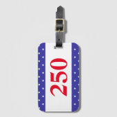 Patriottische Rood Wit & Blauw 250 Knop Bagagelabel (Voorkant (verticaal))