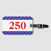Patriottische Rood Wit & Blauw 250 Knop Bagagelabel (Voorkant (horizontaal))