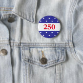 Patriottische Rood Wit & Blauw 250 Knop Ronde Button 5,7 Cm (In situ)