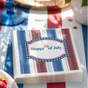 Patriottische Rood Wit Blauw 4 juli Cocktail Servet