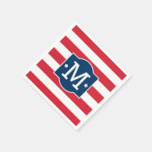 Patriottische Rood Wit Blauw Aangepaste Monogram B Servet (Hoek)