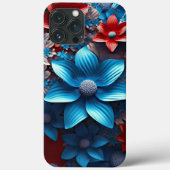 PATRIOTTISCHE ROOD WIT BLAUW AMERIKAANSE BLOEMEN Case-Mate iPhone CASE (Achterkant)