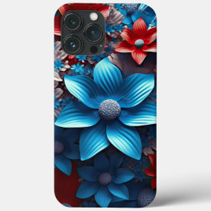 PATRIOTTISCHE ROOD WIT BLAUW AMERIKAANSE BLOEMEN Case-Mate iPhone CASE