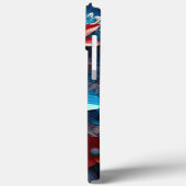 PATRIOTTISCHE ROOD WIT BLAUW AMERIKAANSE BLOEMEN Case-Mate iPhone CASE (Achterkant / Links)