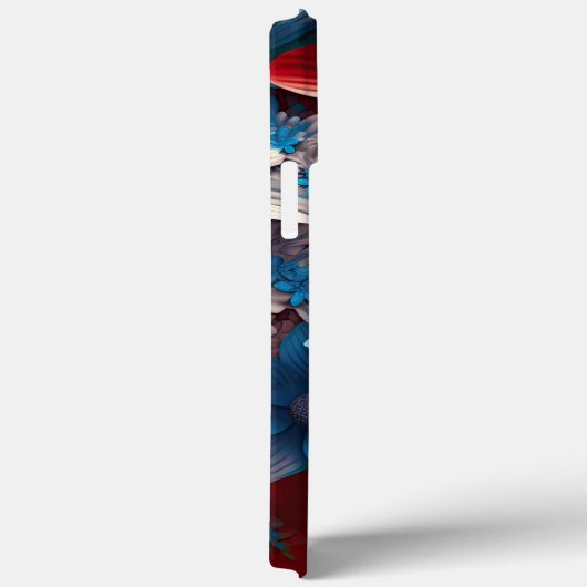 PATRIOTTISCHE ROOD WIT BLAUW AMERIKAANSE BLOEMEN Case-Mate iPhone CASE (Achterkant / Rechts)