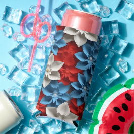 PATRIOTTISCHE ROOD WIT BLAUW AMERIKAANSE BLOEMEN SELTZER BLIKJESKOELER