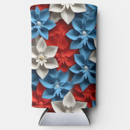 PATRIOTTISCHE ROOD WIT BLAUW AMERIKAANSE BLOEMEN SELTZER BLIKJESKOELER