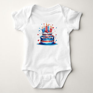 PATRIOTTISCHE ROOD WIT BLAUW AMERIKAANSE VERJAARDA ROMPER