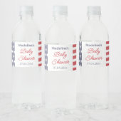 Patriottische Rood Wit Blauw Baby shower Partij Waterfles Etiket (Flessen)