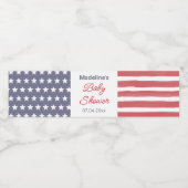 Patriottische Rood Wit Blauw Baby shower Partij Waterfles Etiket (Enkel label)