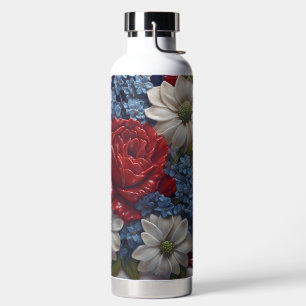 PATRIOTTISCHE ROOD WIT BLAUW BLOEMEN VLAGGEN WATERFLES
