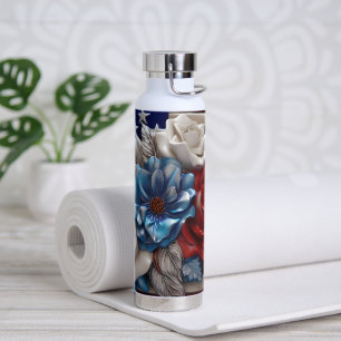 PATRIOTTISCHE ROOD WIT BLAUW BLOEMEN VLAGGEN WATERFLES