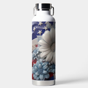 PATRIOTTISCHE ROOD WIT BLAUW BLOEMEN VLAGGEN WATERFLES