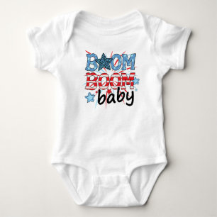 PATRIOTTISCHE ROOD WIT BLAUW BOOM BOOM BABY ROMPER
