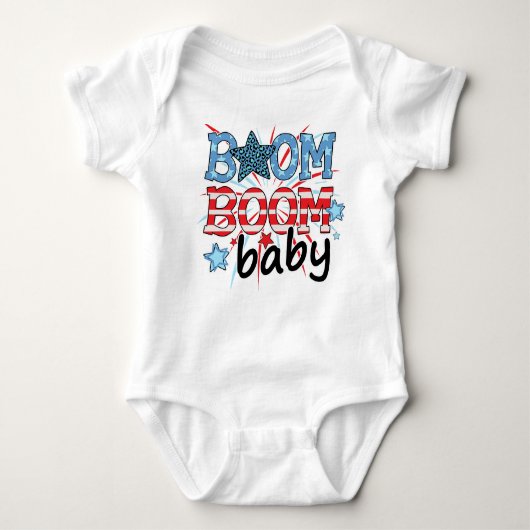 PATRIOTTISCHE ROOD WIT BLAUW BOOM BOOM BABY ROMPER (Voorkant)