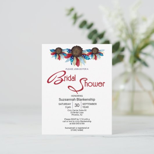 Patriottische Rood Wit Blauw Bovenste Rand Halve B Kaart (Staand voorkant)