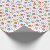 Patriottische Rood Wit Blauw Cupcake Vlag Sterren Cadeaupapier (Hoek)