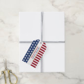 Patriottische Rood Wit Blauw Familienaam Jaar Even Cadeaulabel (Met Touw)