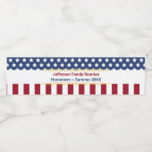 Patriottische Rood Wit Blauw Familienaam Jaar Even Waterfles Etiket (Enkel label)